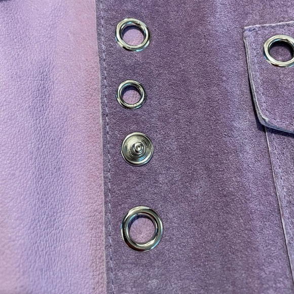 Vintage Purple ZaZee 100% Leather Jacket - Size M - Picture 4 of 7